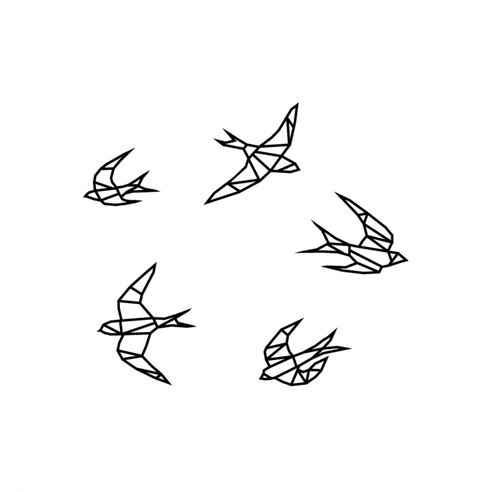 Geometric Swallows - Black